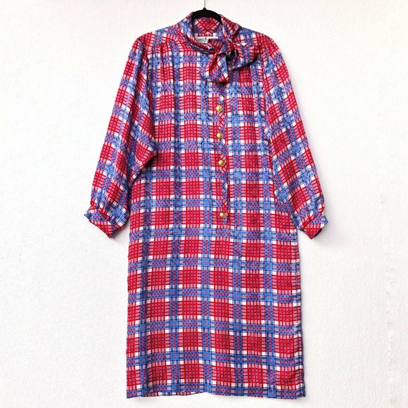 Vintage Baron Peters 1950 Shirt Dress Tartan Plaid - Picture 1 of 5